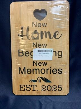 New Home New Beginnings New Memories Bamboo Sign EST. 2025 - Natural
